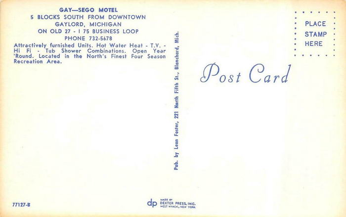 Gay-Sego Motel (Royal Crest Motel) - Old Postcard Photo